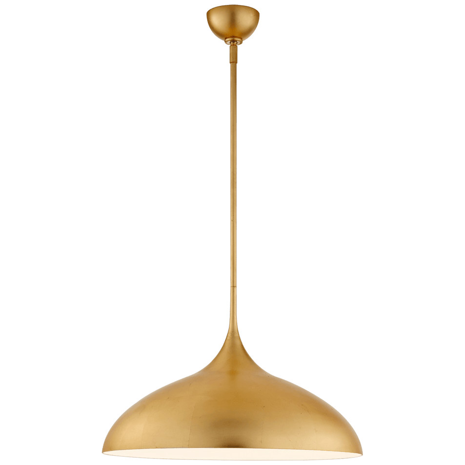 Agnes Large Pendant in Gild with White Interior