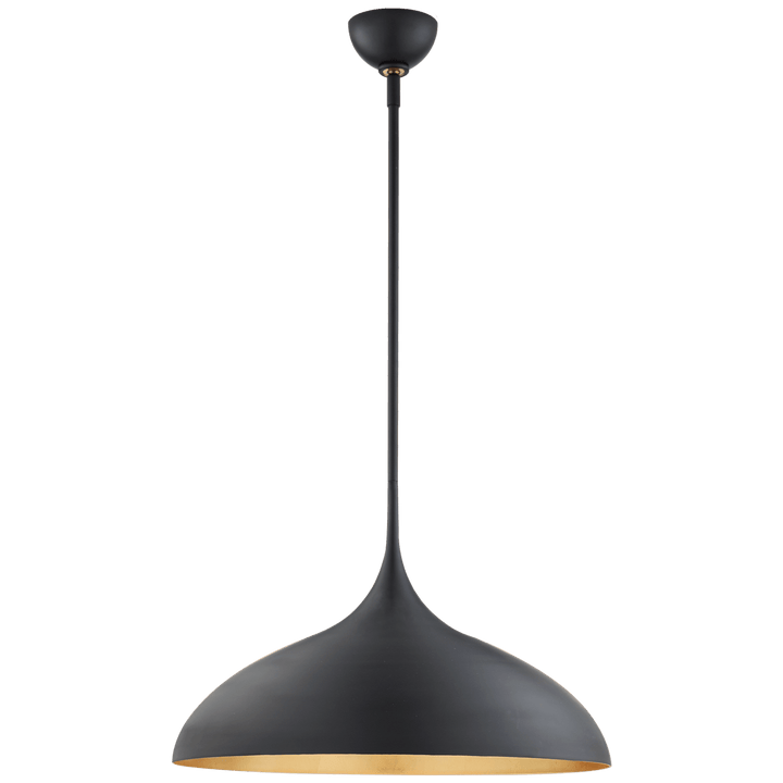 Agnes Large Pendant in Matte Black with Gild Interior