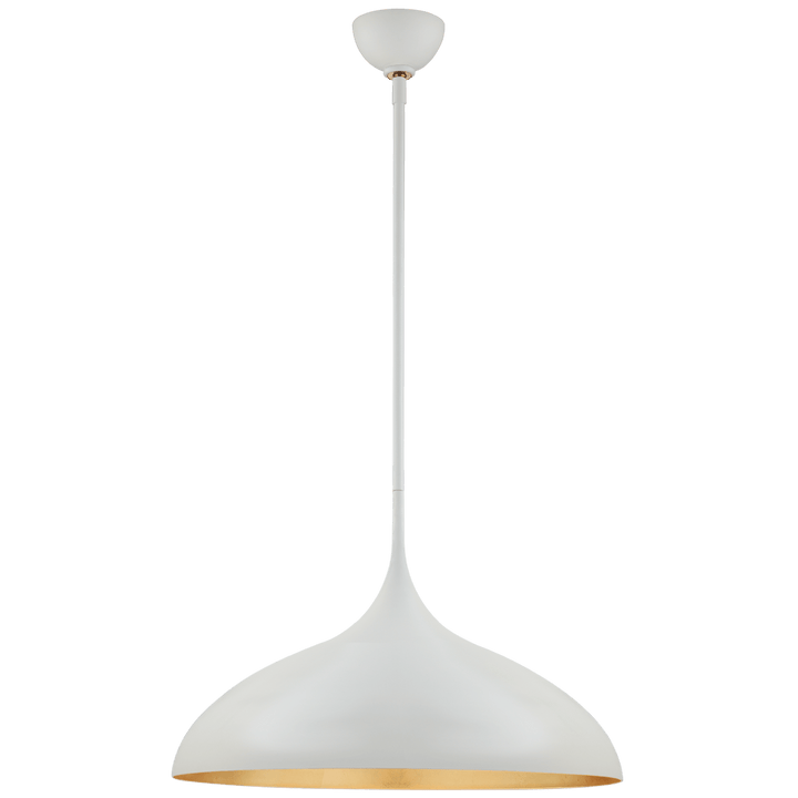 Agnes Large Pendant in Plaster White with Gild Interior