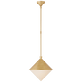 Sarnen Small Pendant in Gild with White Glass