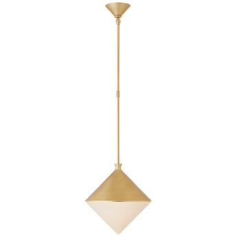 Sarnen Small Pendant in Gild with White Glass