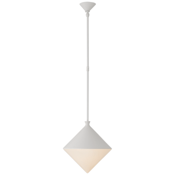 Sarnen Small Pendant in Matte White with White Glass