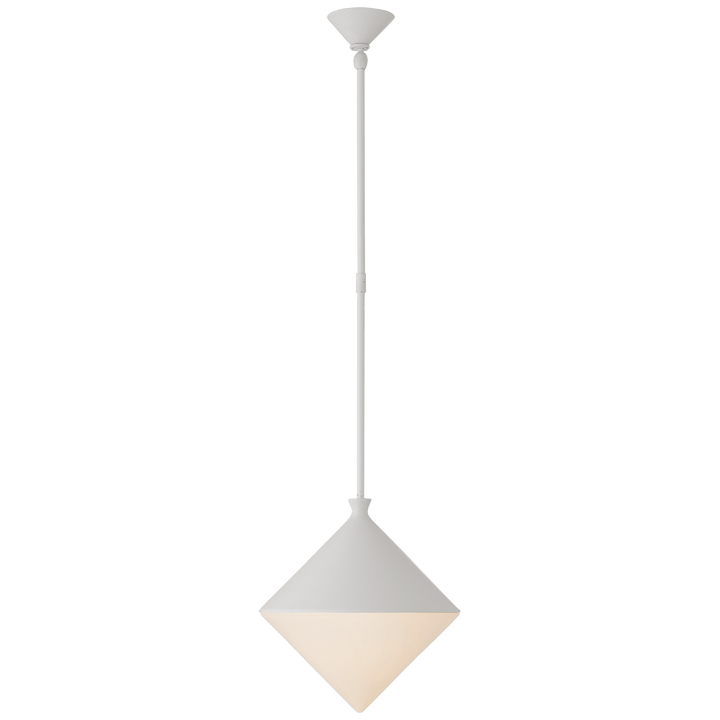 Sarnen Small Pendant in Matte White with White Glass