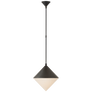 Sarnen Medium Pendant in Matte Black with White Glass