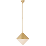 Sarnen Medium Pendant in Gild with White Glass