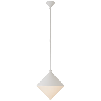 Sarnen Medium Pendant in Matte White with White Glass