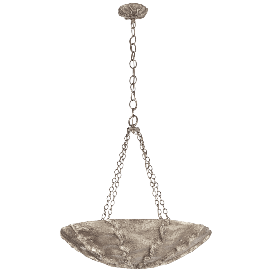 Benit Medium Sculpted Chandelier in Burnished Silver Leaf