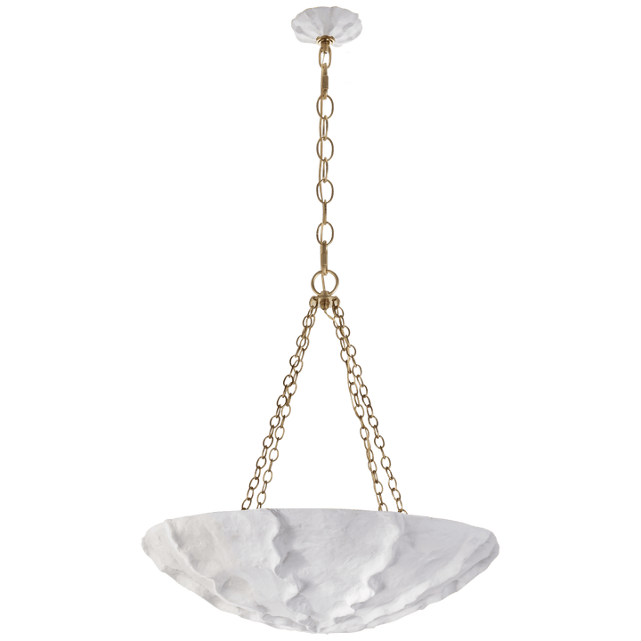 Benit Medium Sculpted Chandelier in Plaster White and Gild