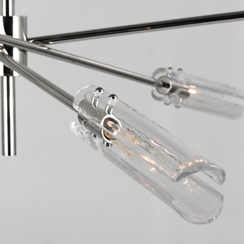 Casoria XL Radial Chandelier in Polished Nickel with Clear Glass