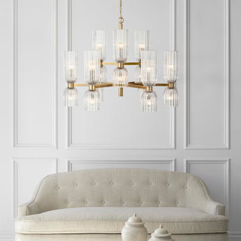 Asalea Medium Two - Tier Chandelier, a premium Chandelier light by Visual Comfort. Close - up image of its design.