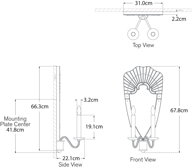 Adelaide Extra Large Double Sconce Blueprint