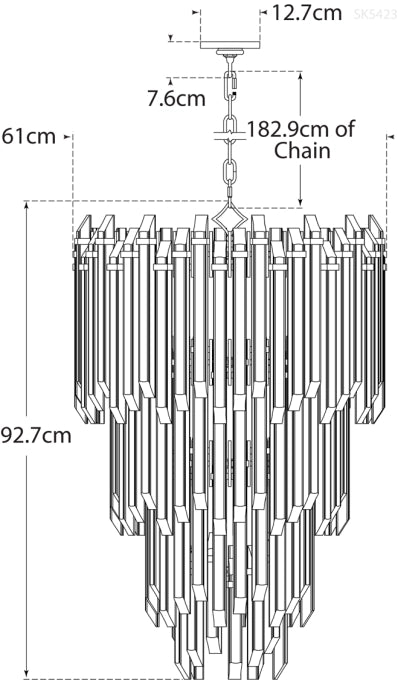 Adele Three-Tier Waterfall Chandelier Blueprint