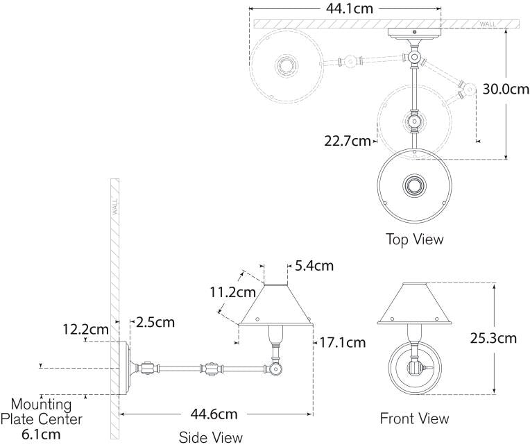 Anette Swing Arm Sconce Blueprint