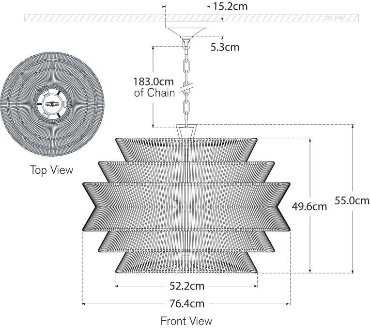 Lampadario medio a tamburo Antigua Progetto