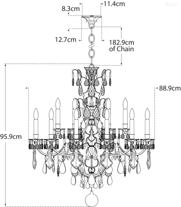 Antoinette Medium Chandelier Blueprint