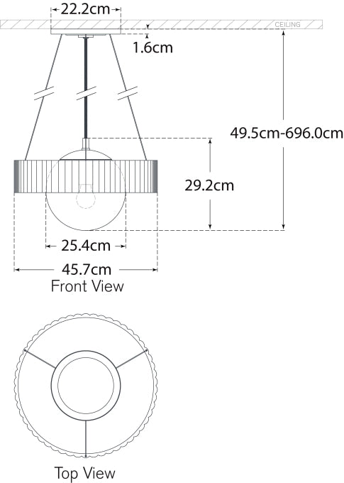 Arena 18" Ring and Globe Chandelier Blueprint
