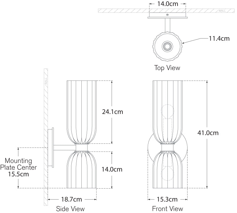 Asalea 16" Double Bath Sconce Blueprint