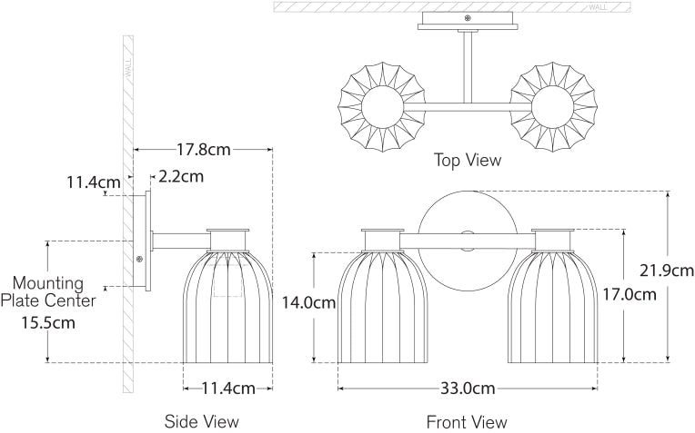 Asalea Double Sconce Blueprint