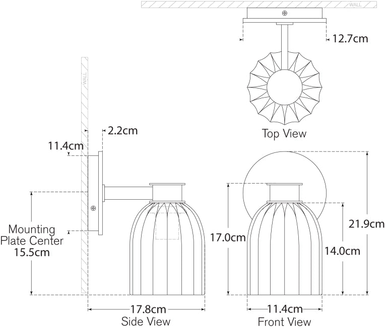 Asalea Single Sconce Blueprint
