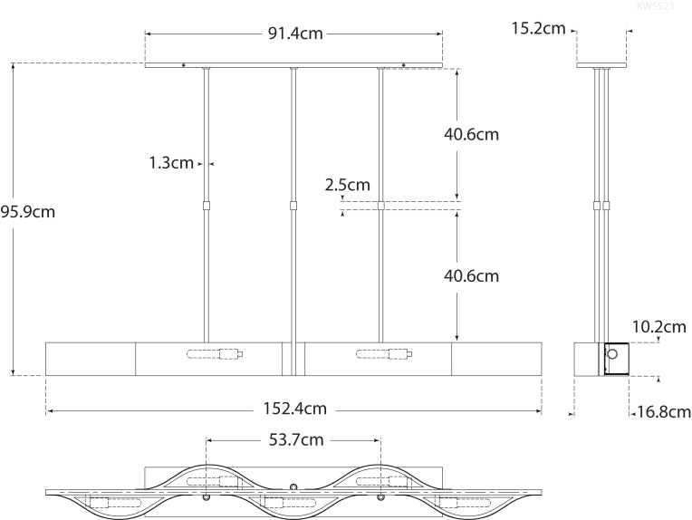 Avant Large Linear Pendant Blueprint