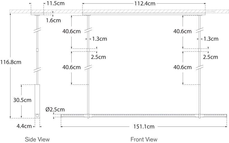 Axis Large Linear Pendant Blueprint