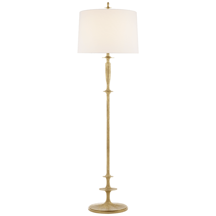 Lotus Floor Lamp in Gild with Linen Shade