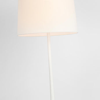 Oscar Large Sculpted Floor Lamp in Plaster White with Linen Shade