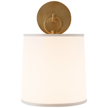 French Cuff Sconce in Soft Brass with Silk Shade