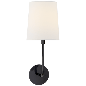 Go Lightly Sconce in Charcoal with Linen Shade