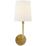 Go Lightly Sconce in Gilded with Linen Shade