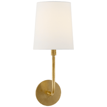 Go Lightly Sconce in Gilded with Linen Shade