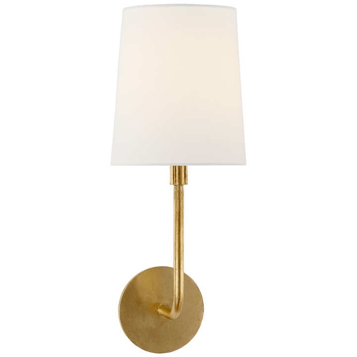 Go Lightly Sconce in Gilded with Linen Shade