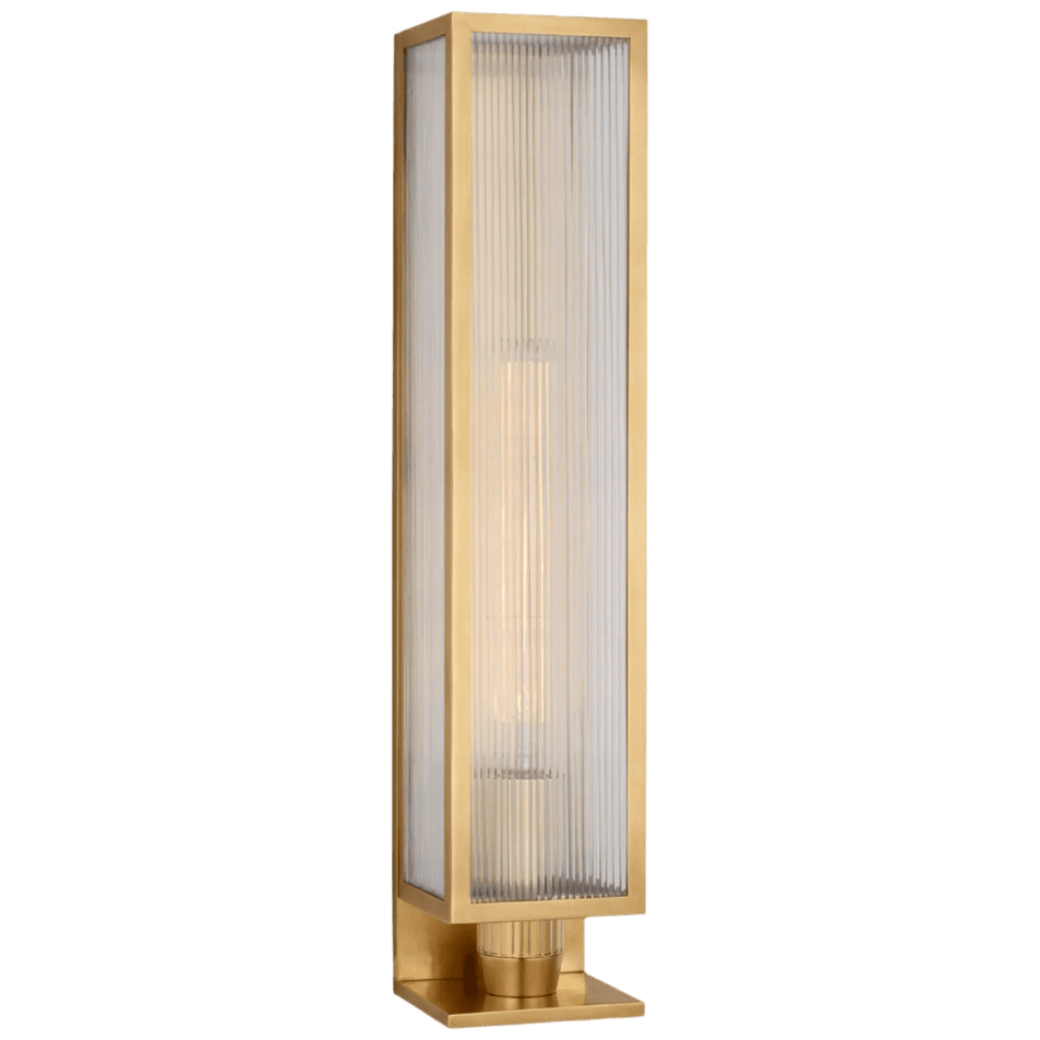 York 24" Single Box Sconce, a premium Decorative light by Visual Comfort & Co. Close - up image of its design.