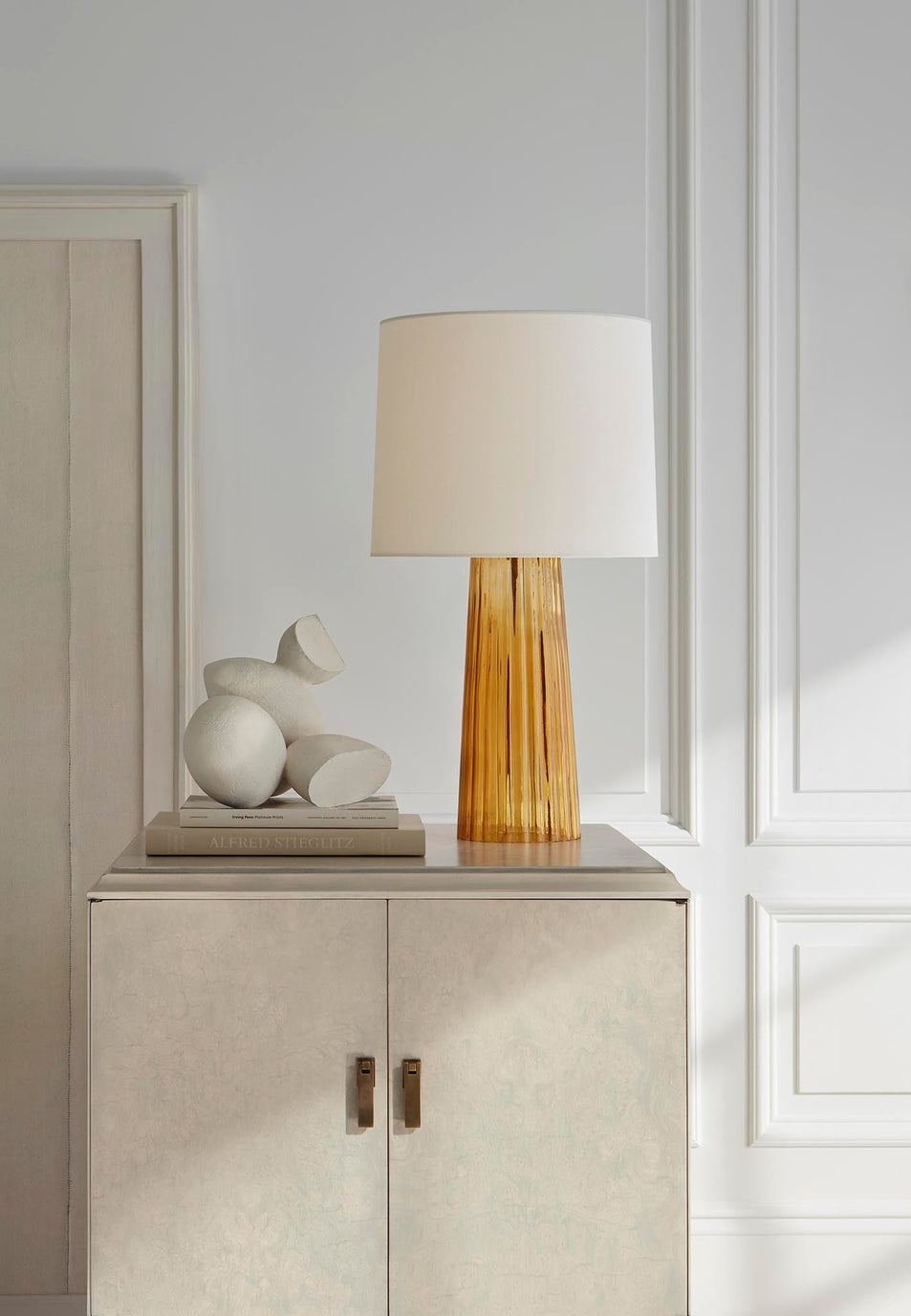 Danube Medium Table Lamp, a premium Decorative light by Visual Comfort. Close - up image of its design.