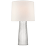 Danube Medium Table Lamp in Clear Glass with Linen Shade