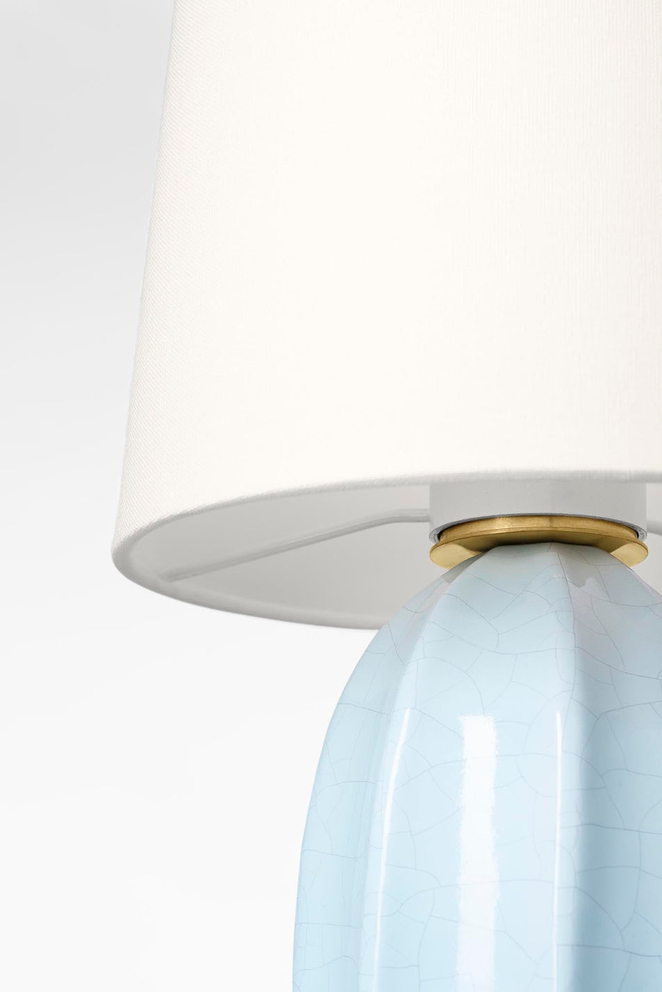 Melanie 12" Cordless Accent Lamp in Crackled Moonseed with Linen Shade