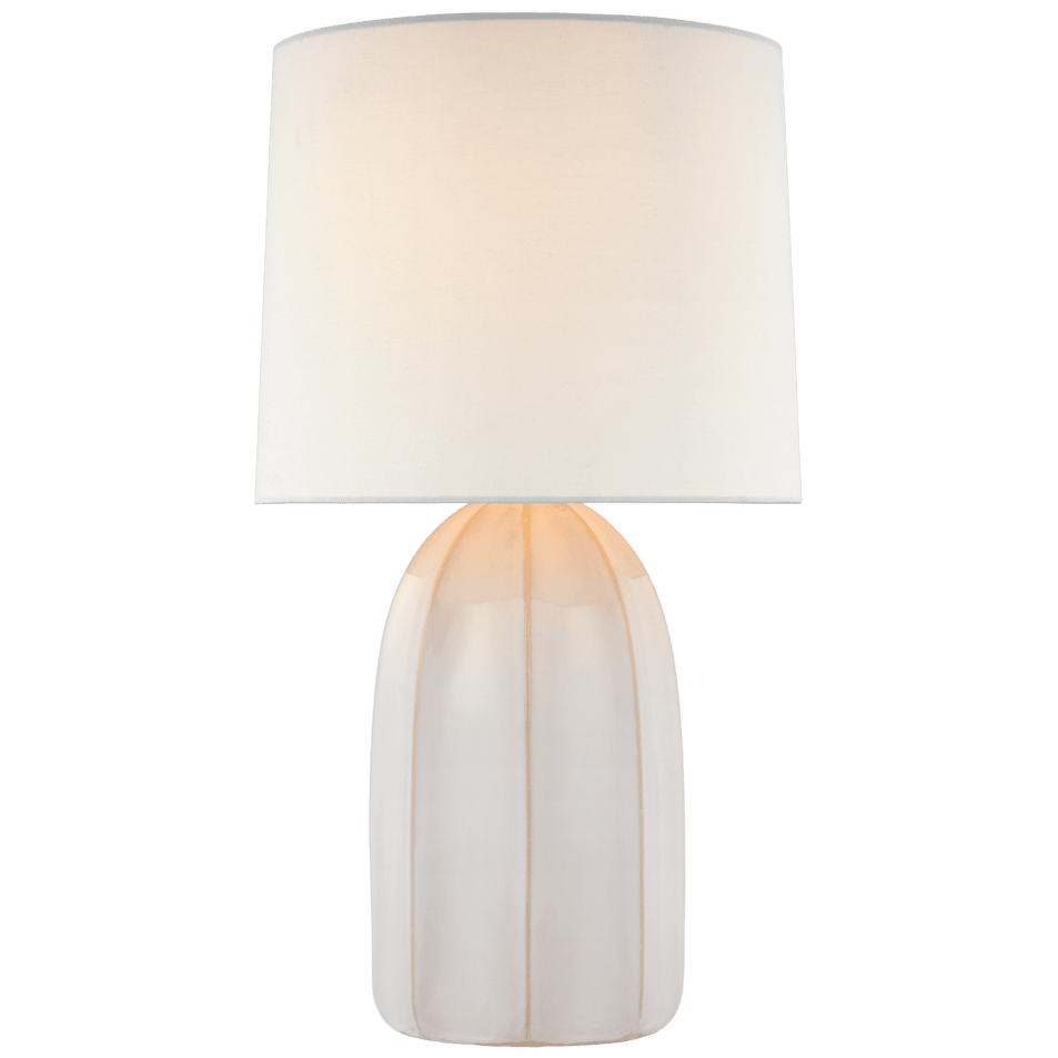 Melanie Large Table Lamp in Ivory with Linen Shade