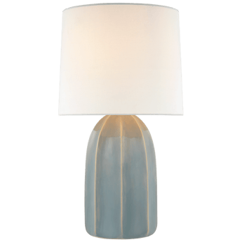 Melanie Large Table Lamp in Sky Gray with Linen Shade