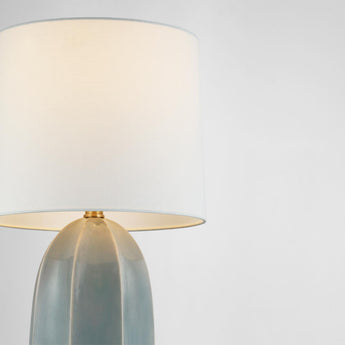 Melanie Large Table Lamp in Sky Gray with Linen Shade