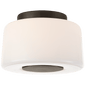 Acme Small Flush Mount in Bronze with White Glass