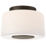 Acme Small Flush Mount in Bronze with White Glass