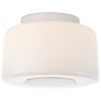 Acme Small Flush Mount in Polished Nickel with White Glass