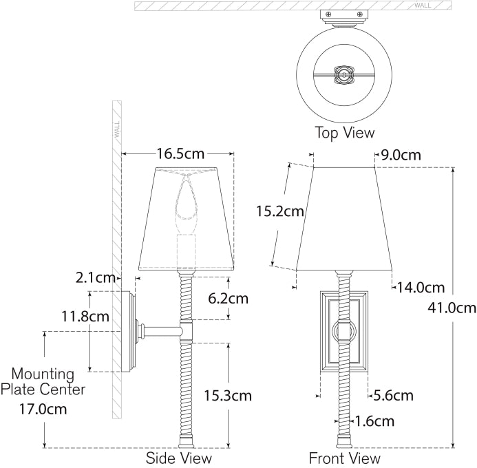 Basden 16" Tail Sconce Blueprint