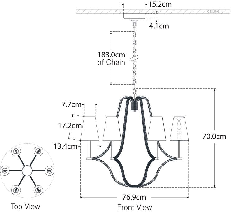 Biscayne Large Wrapped Chandelier Blueprint