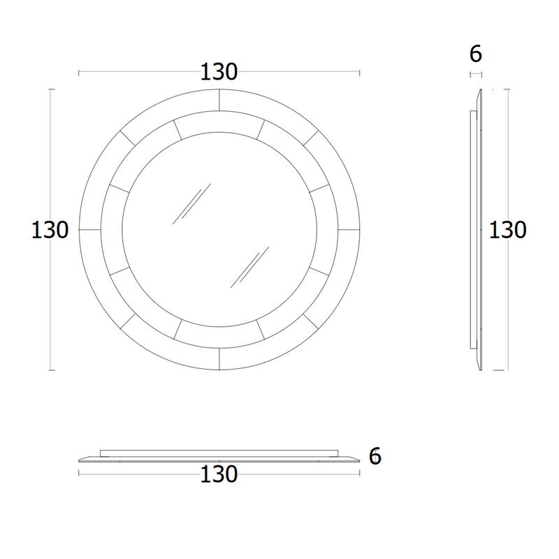 Black&More Round Mirror Blueprint
