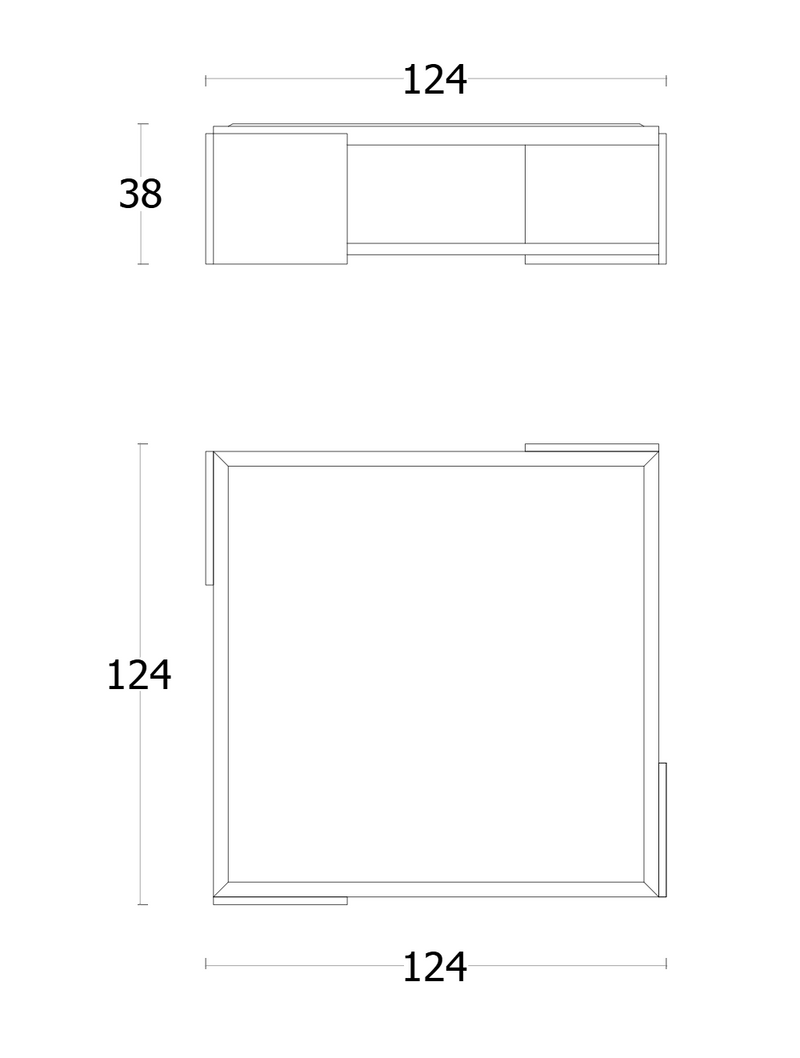 Black&More Square Coffee Table Blueprint