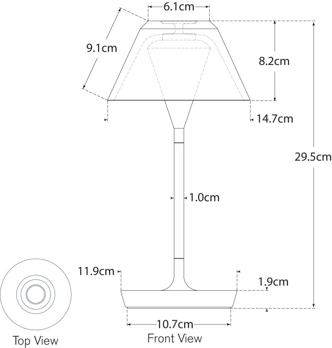 Blaze 12" Rechargeable Table Lamp Blueprint