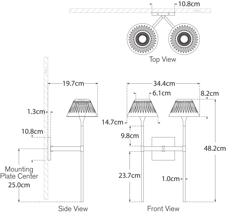 Blaze 19" 2 Light Tail Sconce Blueprint