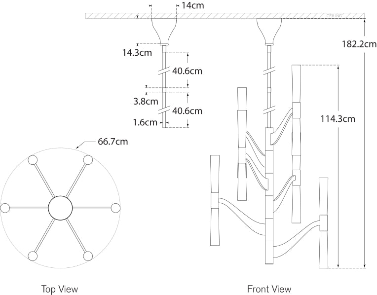 Brenta Medium Tall Chandelier Blueprint