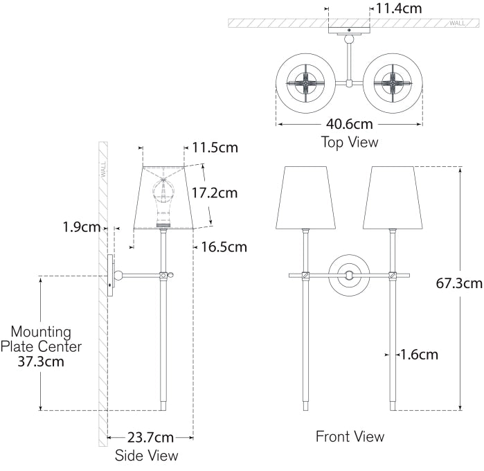 Bryant Large Double Tail Sconce Blueprint